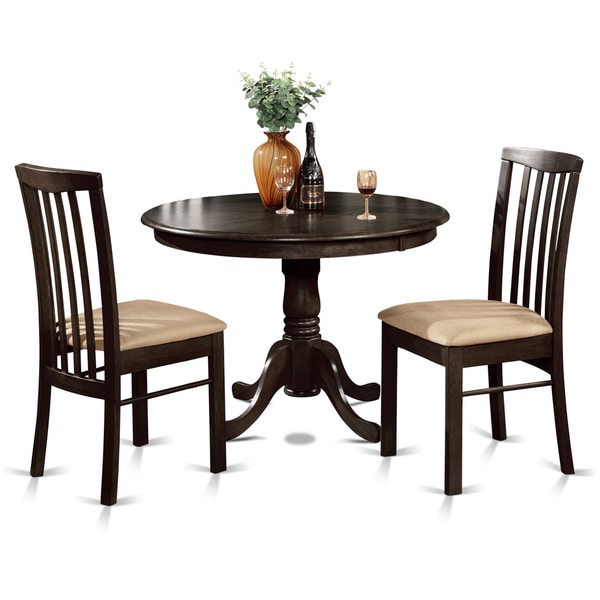 3-piece Small Kitchen Round Table and 2 Dining Chairs - Overstock