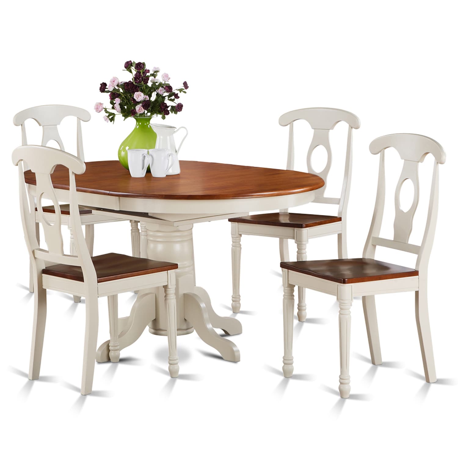5 Piece Oval Dining Table And 4 Chairs