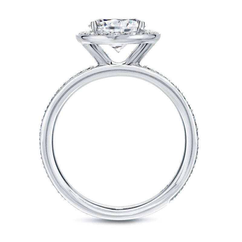 Auriya 2 2/5ct TDW Round Diamond Halo Engagement Ring 18k White Gold Certified (G-H, SI1-SI2)