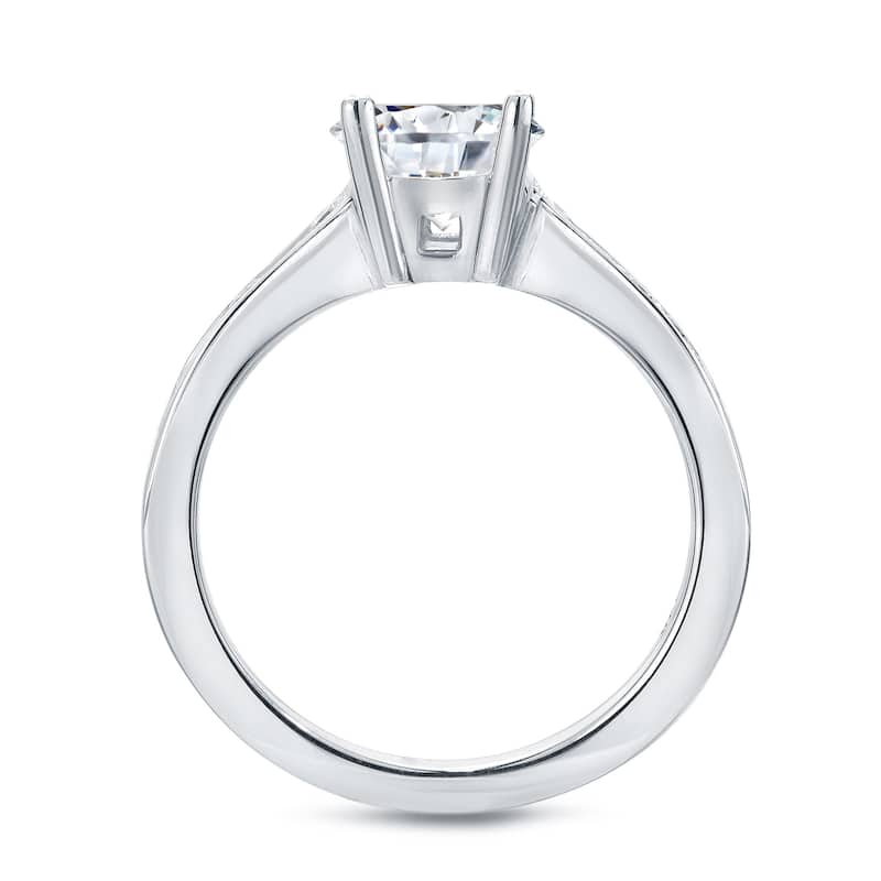 Auriya Princess-Cut 1ct TDW Side Stone Diamond Engagement Ring 14k Gold (H-I, SI2-SI3)
