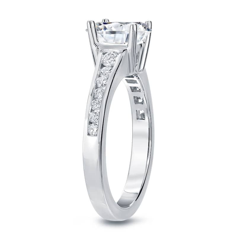 Auriya Princess-Cut 1ct TDW Side Stone Diamond Engagement Ring 14k Gold (H-I, SI2-SI3)