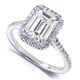Thumbnail 2, Annello by Kobelli 14k White Gold 2ct TGW Emerald-cut Moissanite and Diamond Engagement Ring. Changes active main hero.