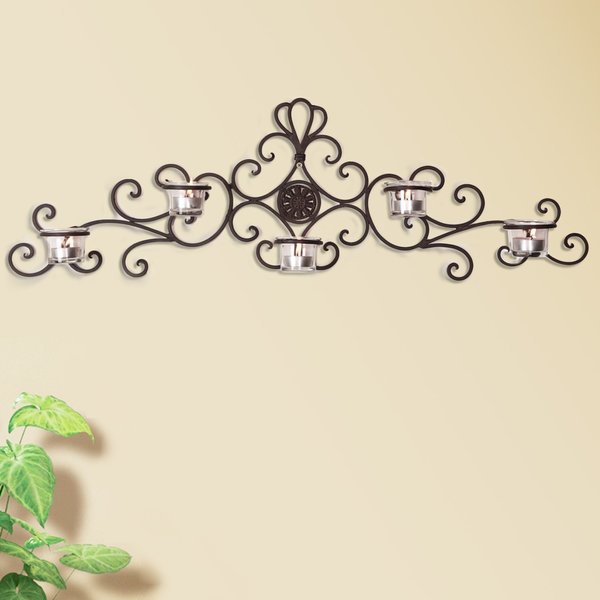 Wall Hanging Candle Holders adeco iron and glass horizontal 5-light wall hanging candle holder Wall Hanging Candle Holders adeco iron and glass horizontal 5-light wall hanging candle holder