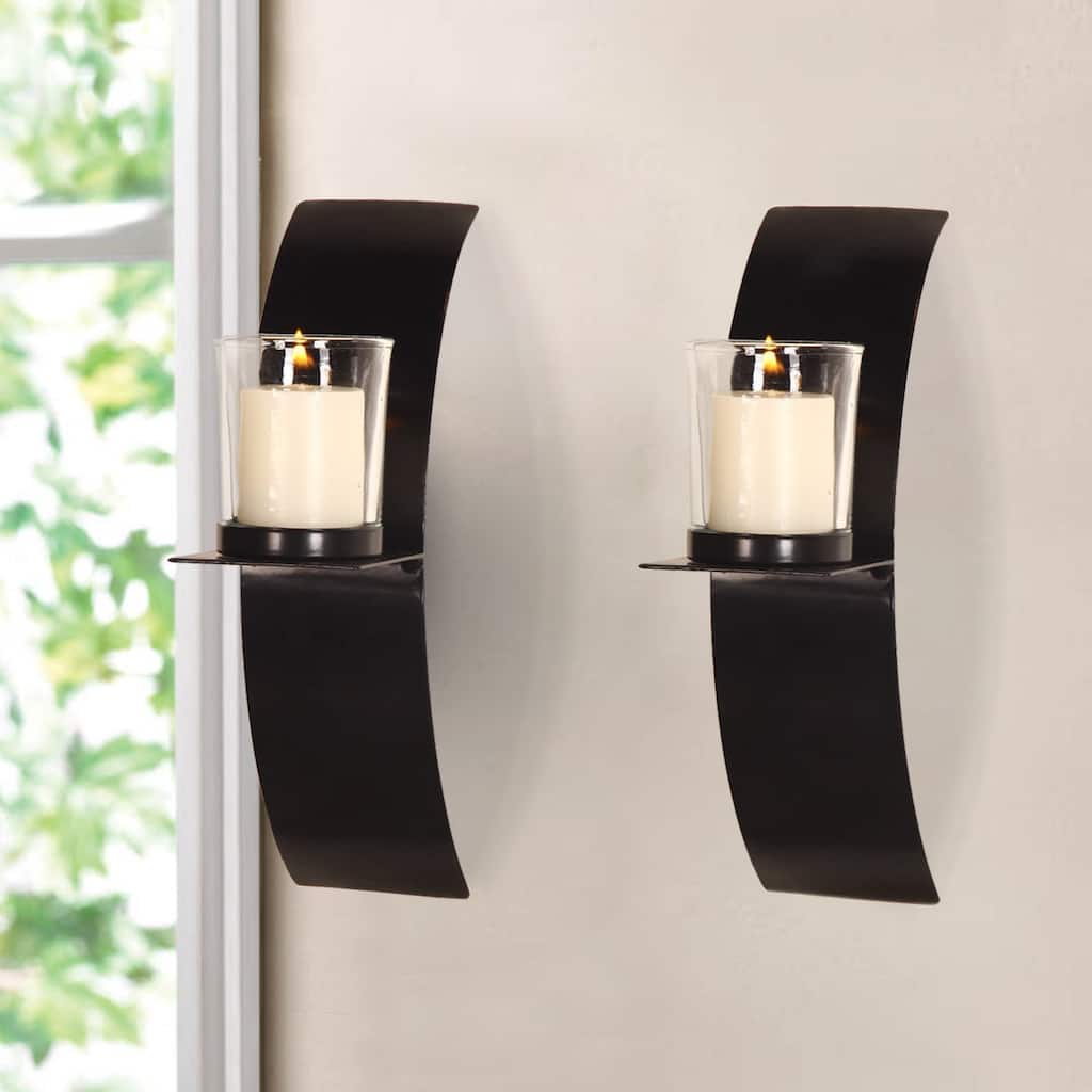 Vertical Wall Hanging Minimalist Modern Style Candle Holder Sconce (Set of 2)