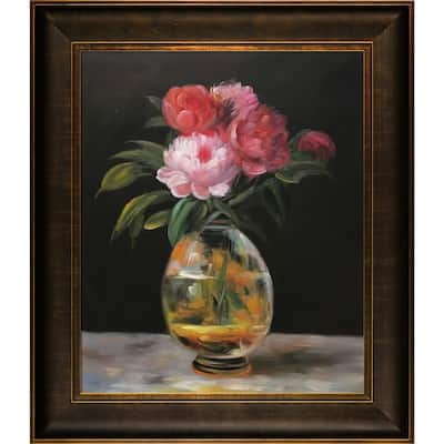 La Pastiche Edouard Manet 'Bouquet of Flowers' Hand Painted Framed Canvas Art