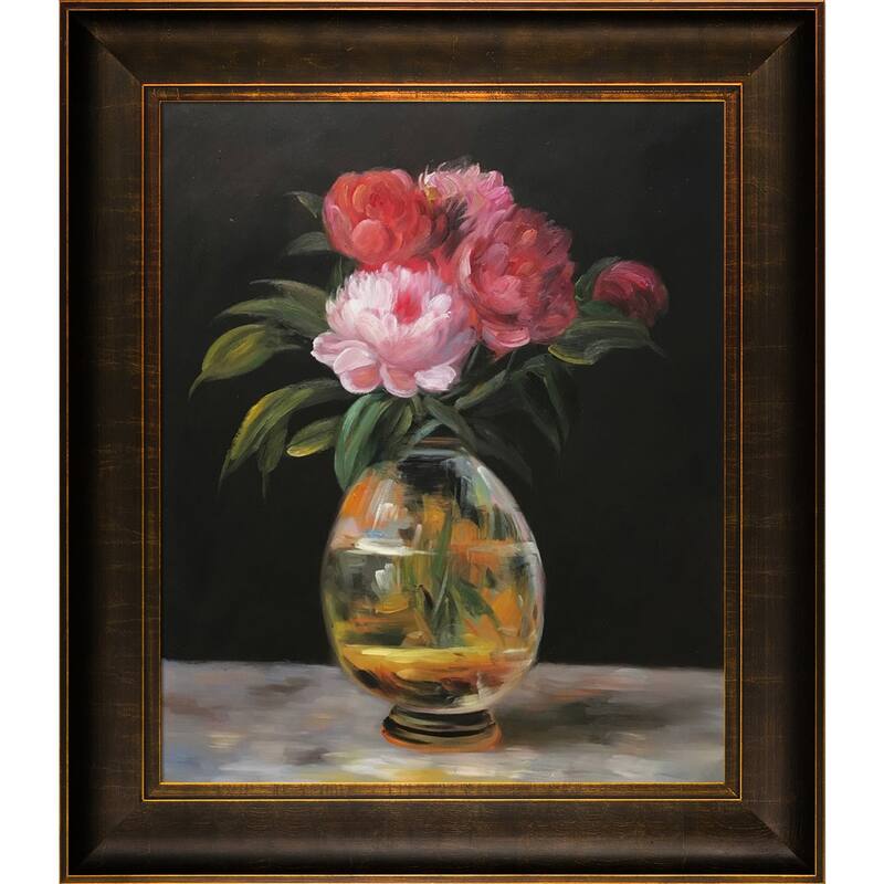 La Pastiche Edouard 'Bouquet of Flowers' Hand Painted Framed