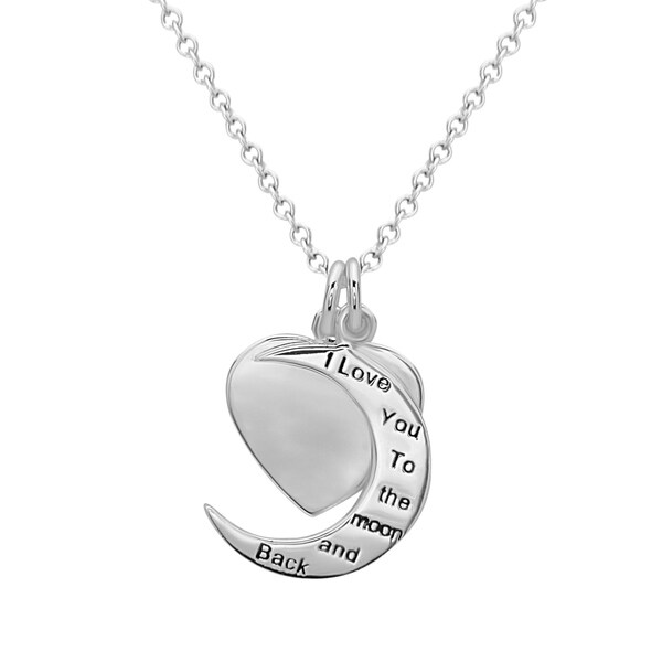 sterling silver love you to the moon and back necklace