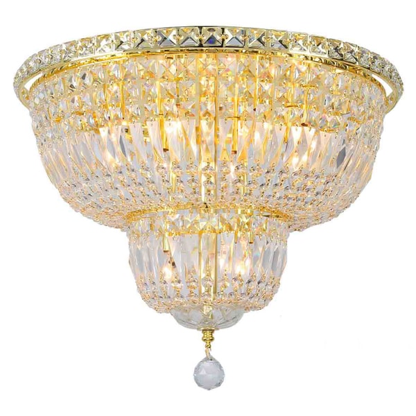 Shop French Empire 10 Light Gold Finish Clear Crystal 20 ...