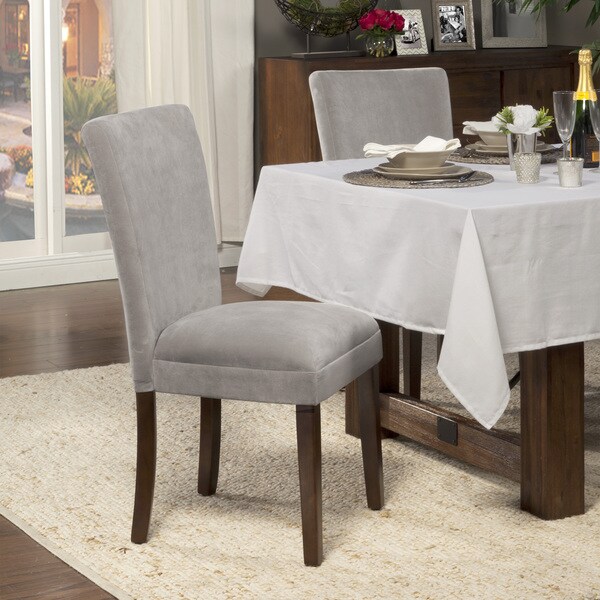 Dove grey velvet online dining chairs