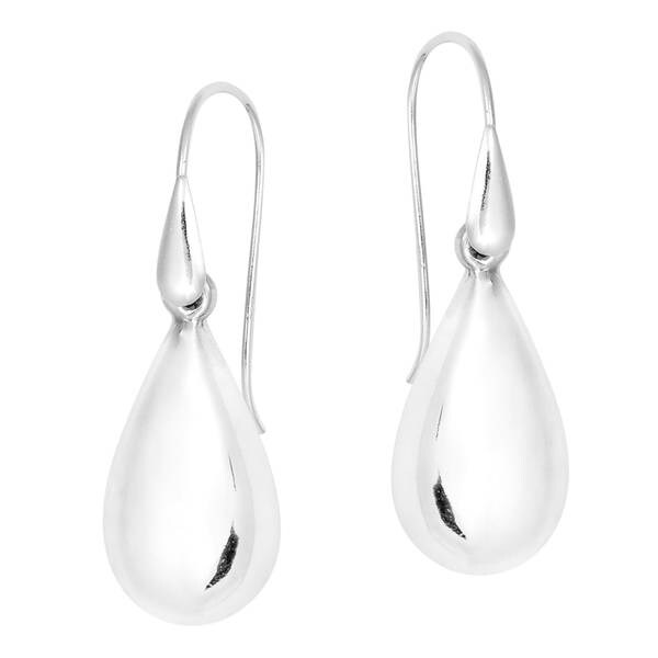 925 Sterling Silver Hook Earrings Trendy Contemporary Filigree Tear Drop Design