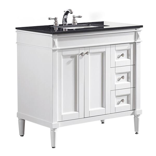 Vinnova Catania 36 Inch White Mirrorless Single Vanity With Vinnova Catania 36 Inch White