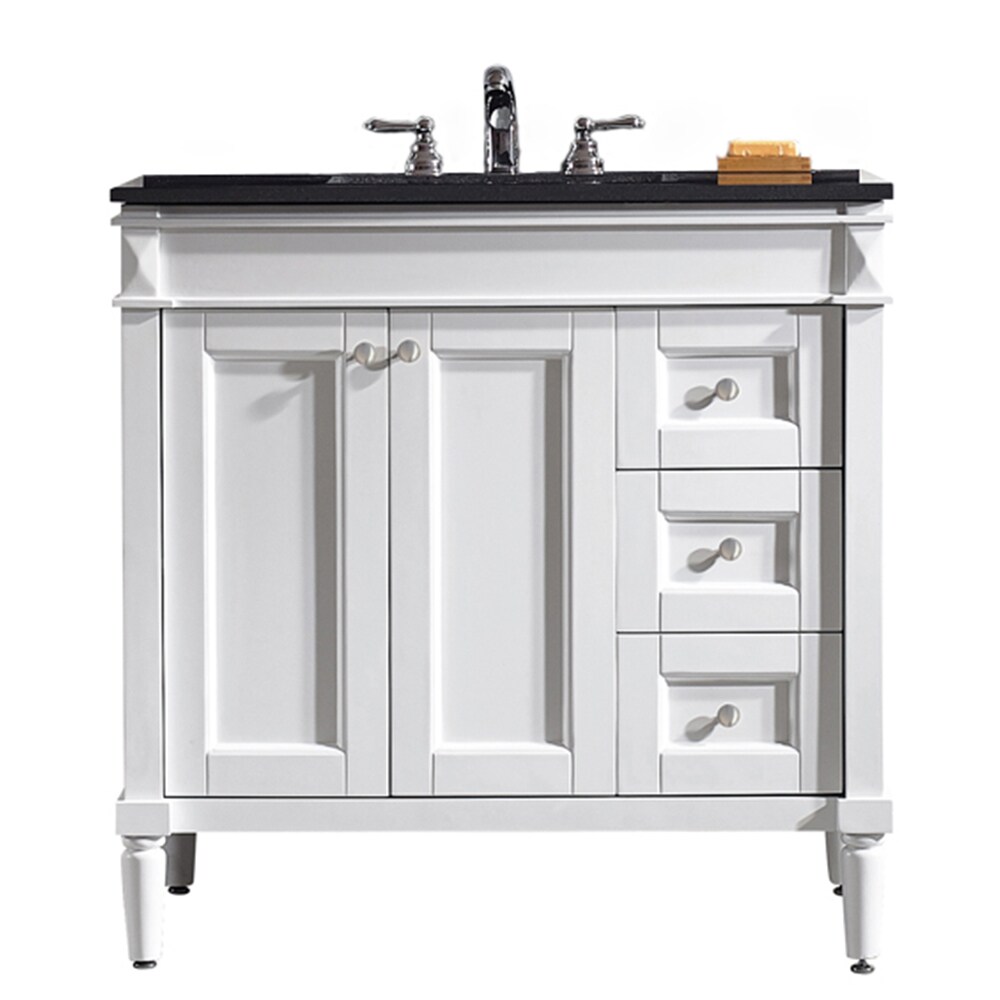 Vinnova Catania 36 Inch White Mirrorless Single Vanity With Vinnova Catania 36 Inch White