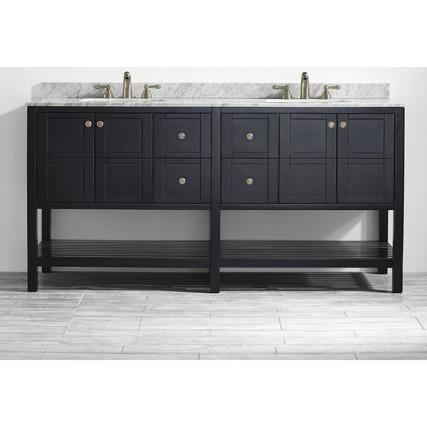 Vinnova Florence 72 inch Espresso Mirrorless Double Vanity with