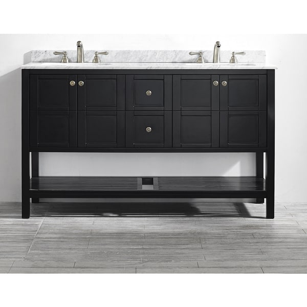 Vinnova Florence 60 inch Espresso Mirrorless Double Vanity with