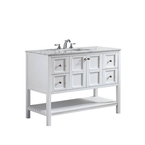 Shop Vinnova Florence 48 White Mirrorless Single Vanity With Marble Top Overstock 10298653