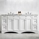 preview thumbnail 2 of 10, Vinnova Naples 72-inch Double White Mirrorless Vanity with Carrera White Marble Top