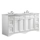 preview thumbnail 8 of 10, Vinnova Naples 72-inch Double White Mirrorless Vanity with Carrera White Marble Top