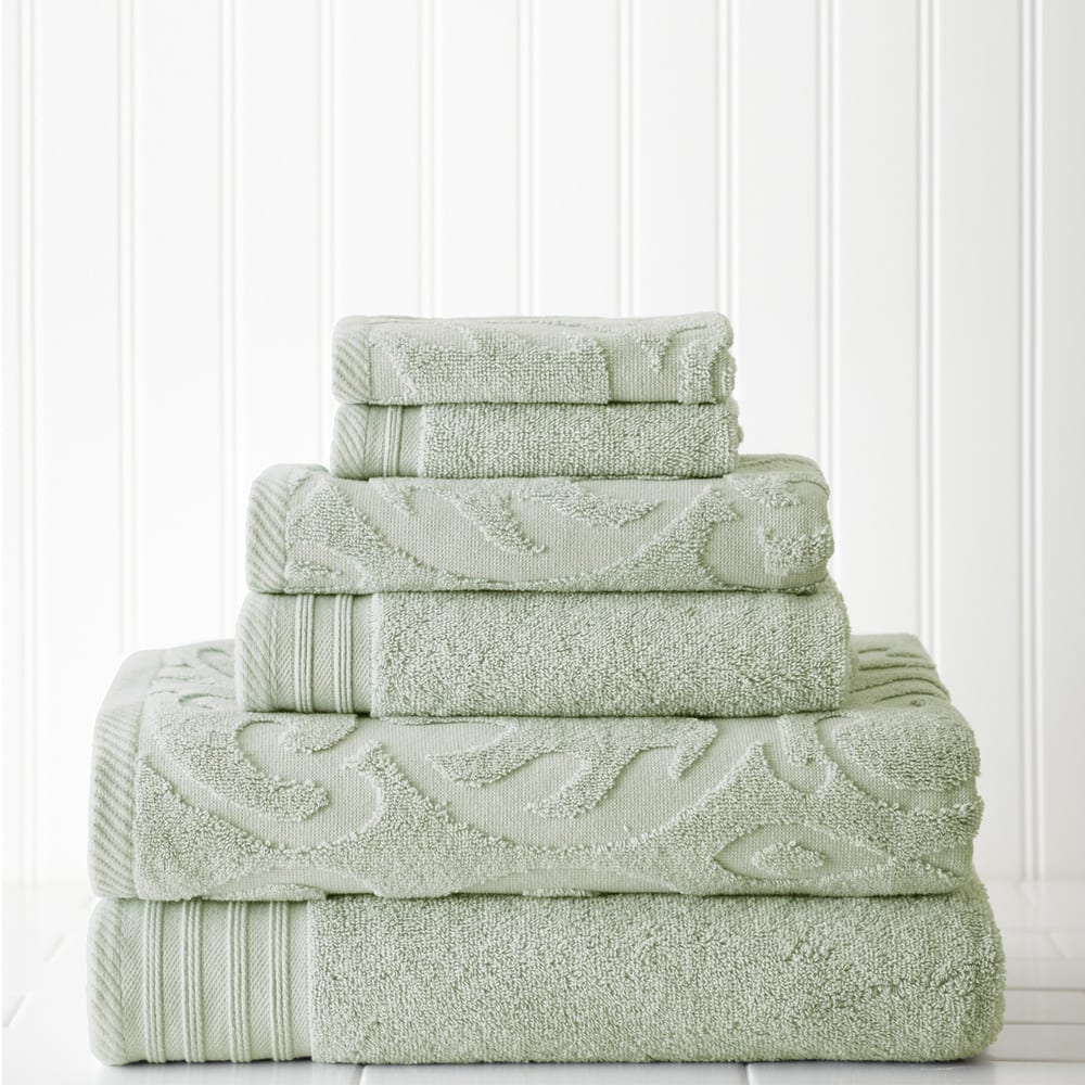 Modern Threads Jacquard/ Solid Medallion Swirl 6-piece Towel Set
