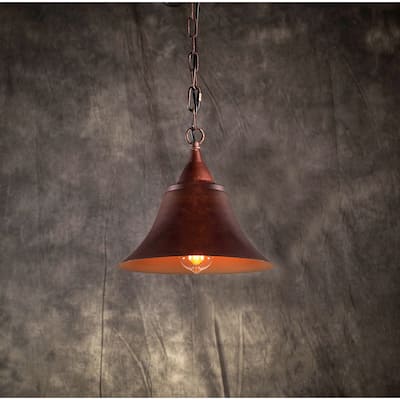 Willa 1-light Rusty Steel 12-inch Edison Chandelier