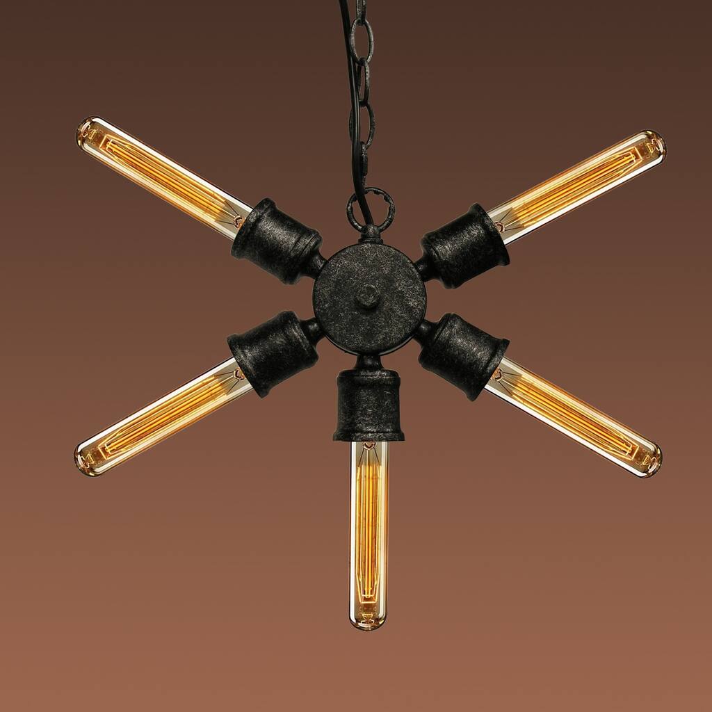 Piper 5-light Black 7-inch Edison Chandelier