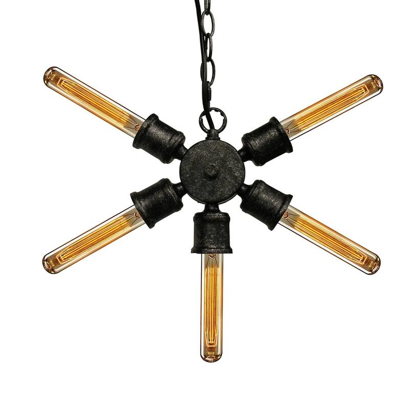 Piper 5-light Black 7-inch Edison Chandelier