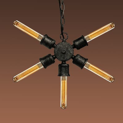 Piper 5-light Black 7-inch Edison Chandelier
