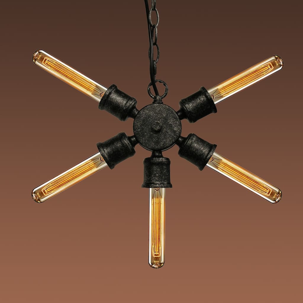 Piper 5-light Black 7-inch Edison Chandelier