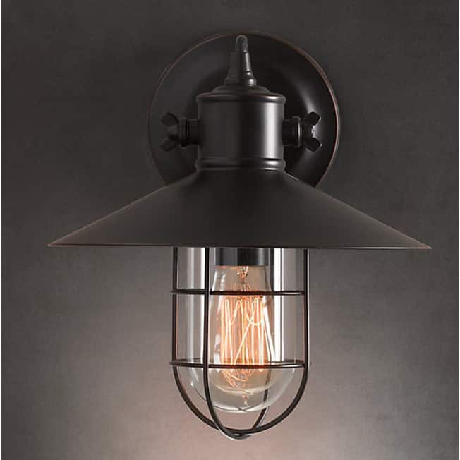Jess 1-light Black 11-inch Edison Wall Lamp with Bulb