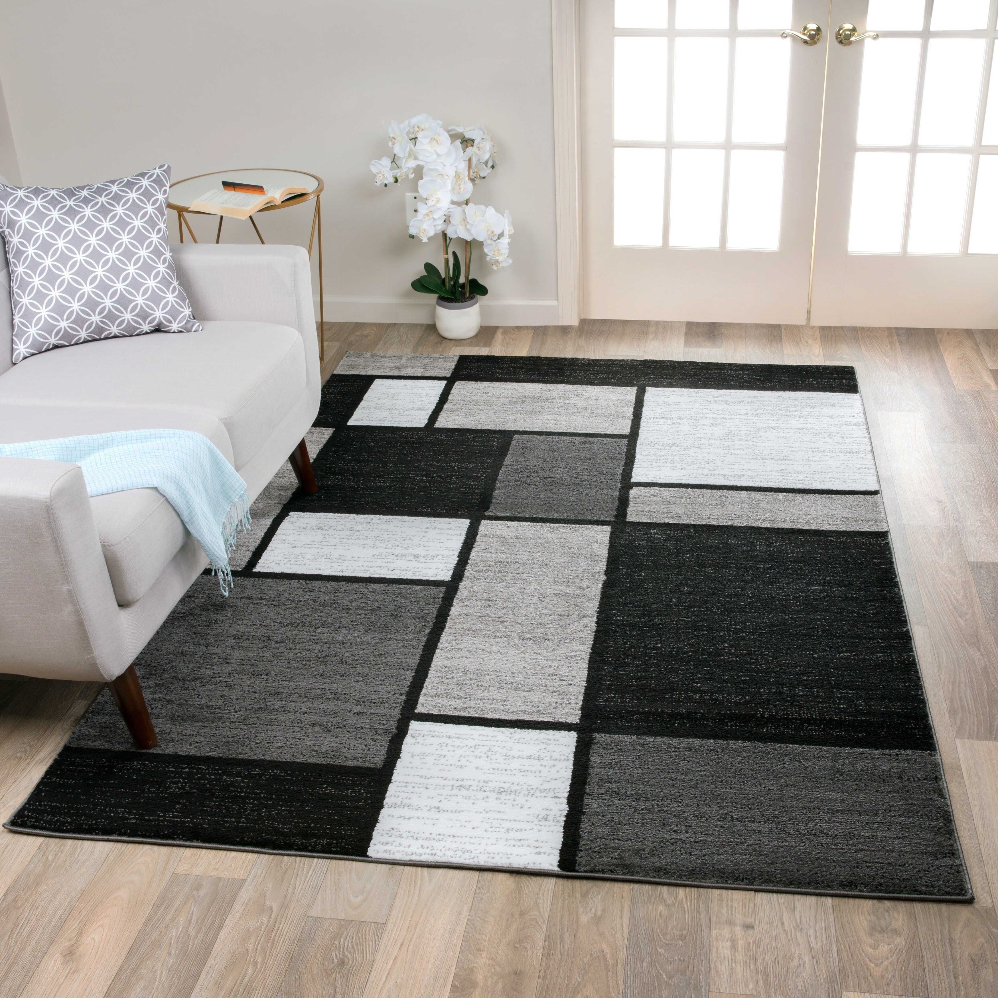 Contemporary Modern Bo Grey Area Rug 5 3 X 7