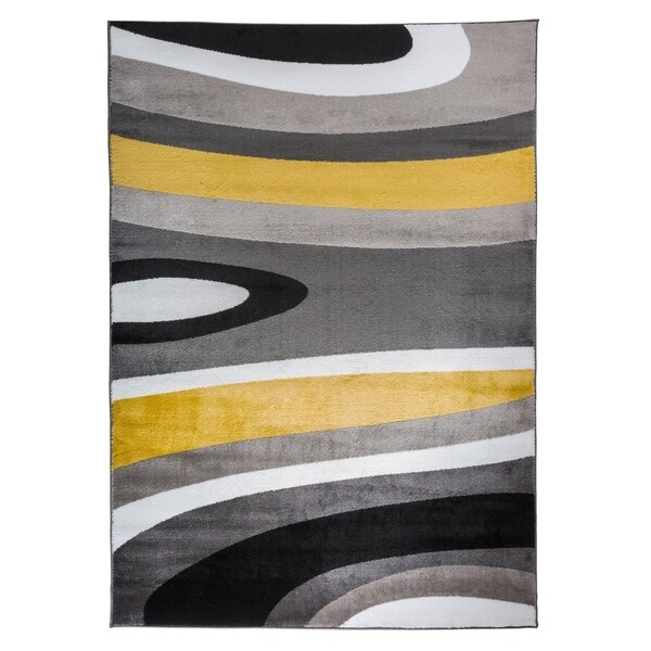 Rugshop Contemporary Abstract Circles Area Rug 5' 3 x 7' 3 Yellow 