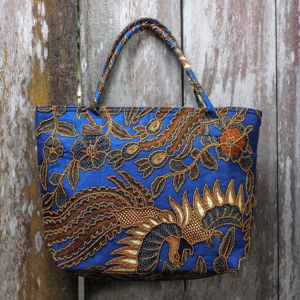Shop Handcrafted Cotton Batik 'Glorious Java' Tote Handbag (Indonesia ...