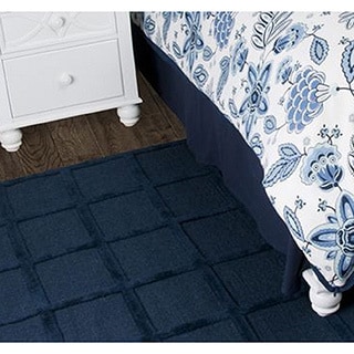 Rizzy Home Fresh Air Solid Navy Cotton Bed Skirt