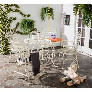 White Iron Outdoor Dining Sets Online At Our Safavieh Outdoor Living Rustic Thessaly Antique White Dining Set 5 Piece