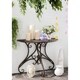 Safavieh Outdoor Living Rustic Annalise Rustic Brown Iron Accent Table - 35.5" x 18.5" x 29.3" - Thumbnail 0