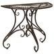 Safavieh Outdoor Living Rustic Annalise Rustic Brown Iron Accent Table - 35.5" x 18.5" x 29.3" - Thumbnail 2