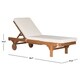 Safavieh Outdoor Living Newport Brown/ Beige Cart-Wheel Adjustable Chaise Lounge Chair - 27.6" x 78.7" x 14.2" - Thumbnail 7