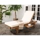 Safavieh Outdoor Living Newport Brown/ Beige Cart-Wheel Adjustable Chaise Lounge Chair - 27.6" x 78.7" x 14.2" - Thumbnail 0