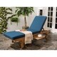 Safavieh Outdoor Living Newport Brown/ Navy Cart-Wheel Adjustable Chaise Lounge Chair - 27.6" x 78.7" x 14.2" - Thumbnail 0