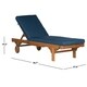 Safavieh Outdoor Living Newport Brown/ Navy Cart-Wheel Adjustable Chaise Lounge Chair - 27.6" x 78.7" x 14.2" - Thumbnail 1