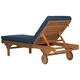 Safavieh Outdoor Living Newport Brown/ Navy Cart-Wheel Adjustable Chaise Lounge Chair - 27.6" x 78.7" x 14.2" - Thumbnail 7