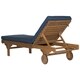 Safavieh Outdoor Living Newport Brown/ Navy Cart-Wheel Adjustable Chaise Lounge Chair - 27.6" x 78.7" x 14.2" - Thumbnail 4