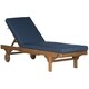 Safavieh Outdoor Living Newport Brown/ Navy Cart-Wheel Adjustable Chaise Lounge Chair - 27.6" x 78.7" x 14.2" - Thumbnail 3