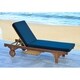 Safavieh Outdoor Living Newport Brown/ Navy Cart-Wheel Adjustable Chaise Lounge Chair - 27.6" x 78.7" x 14.2" - Thumbnail 2