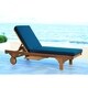 Safavieh Outdoor Living Newport Brown/ Navy Cart-Wheel Adjustable Chaise Lounge Chair - 27.6" x 78.7" x 14.2" - Thumbnail 1
