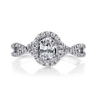 Shop 14k White Gold 7/8ct TDW Diamond Oval Engagement Ring - Free ...