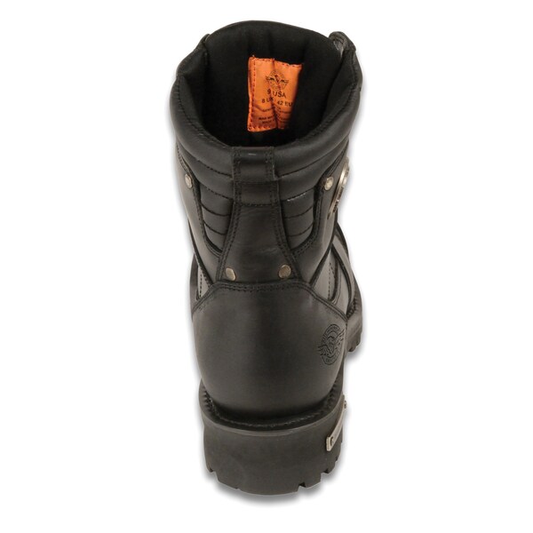 Black, Size 7 Milwaukee Mens 6 Side Buckle Boots