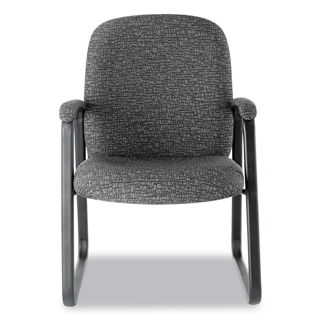 Alera Genaro Series Graphite Fabric, Sled Base Guest Chair - Black
