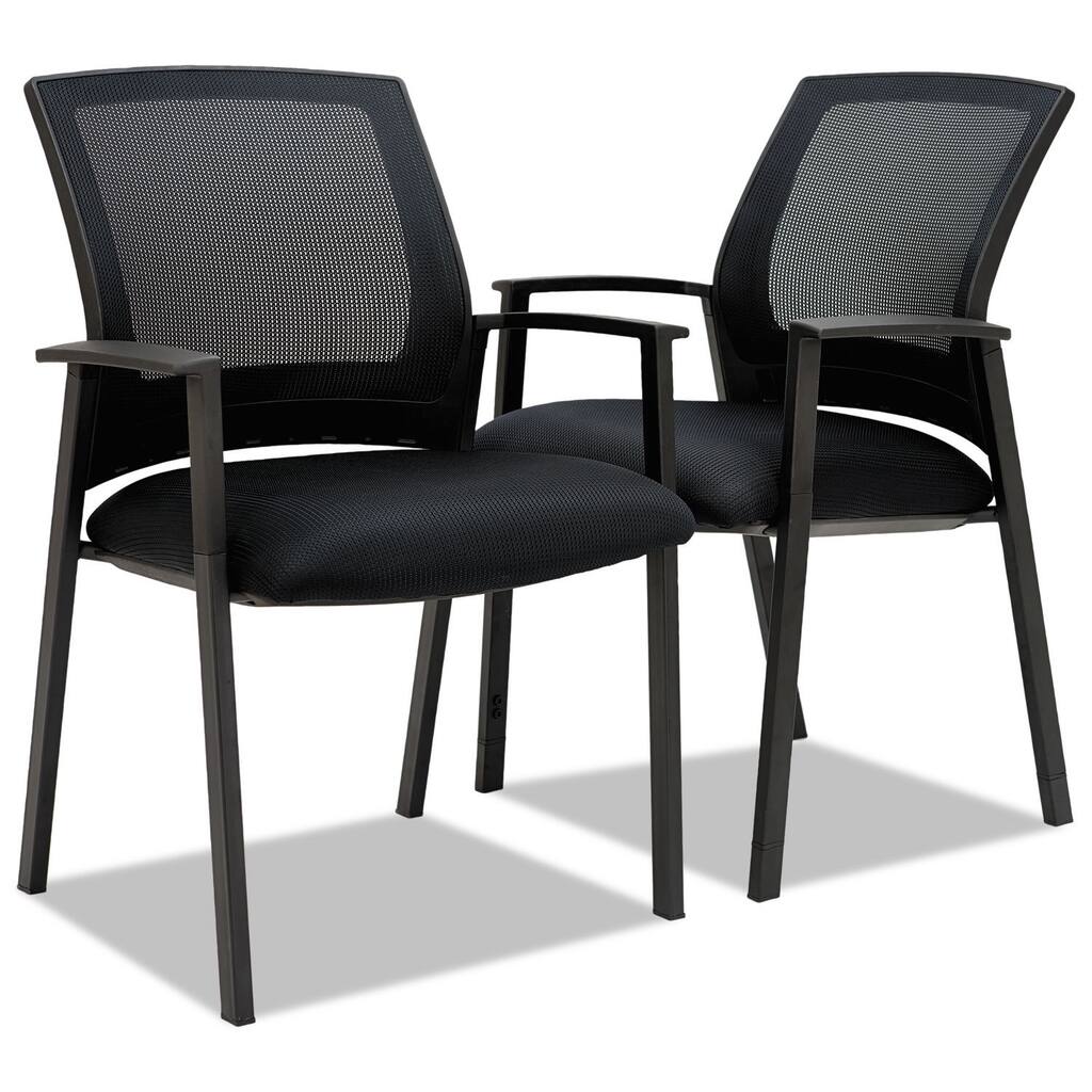 Alera ES Series Black Mesh Stack Chairs (Set of 2)