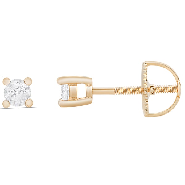 Finesque 1/4ct TDW Round Diamond Solitaire Stud Earrings