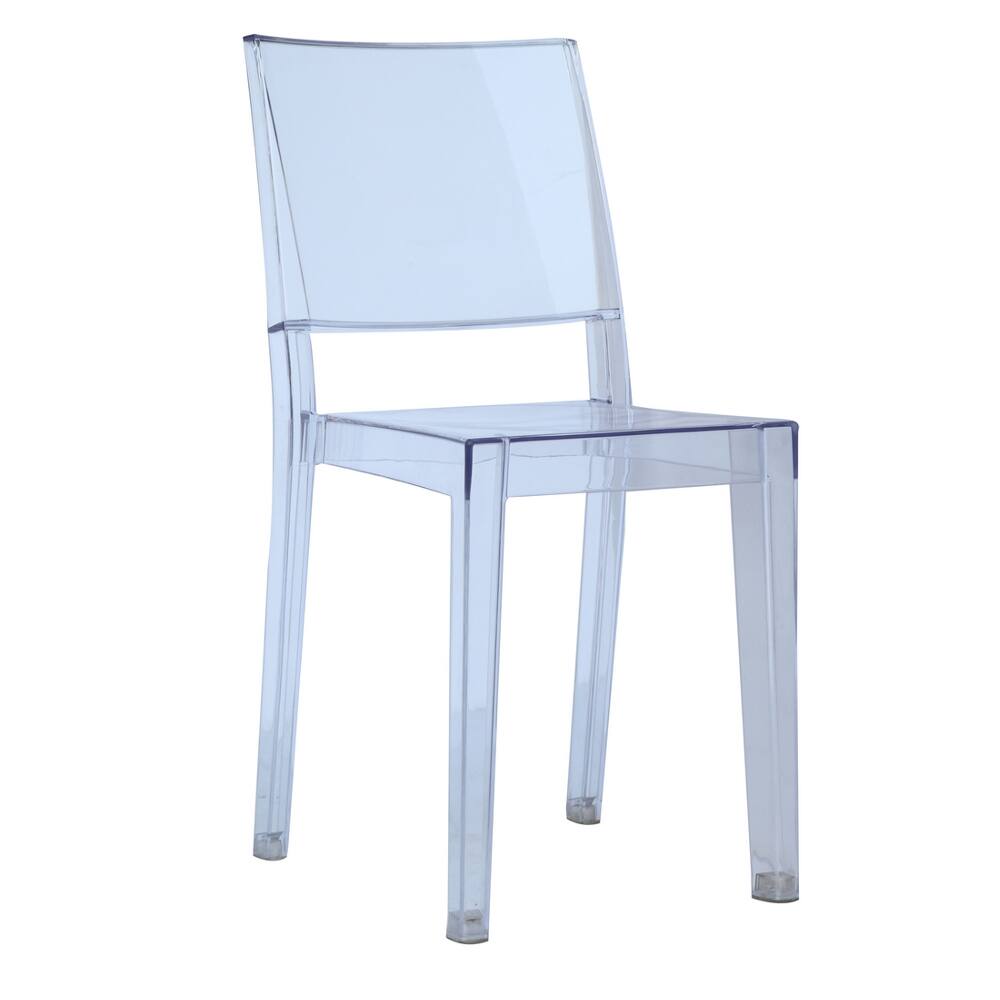 MaxMod Clear Square Dining Chair in Clear